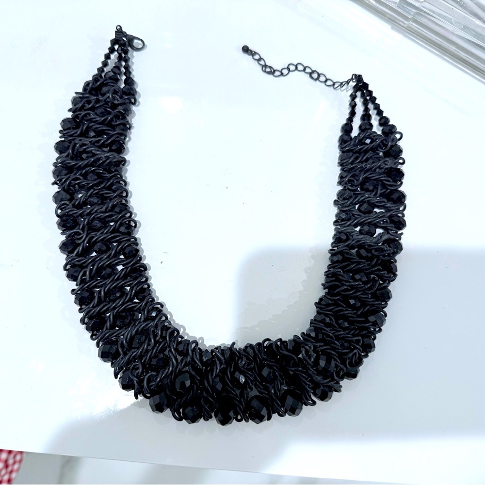 REDUCED! Elegant Black Women's Necklace, has beads in between chain..worn once